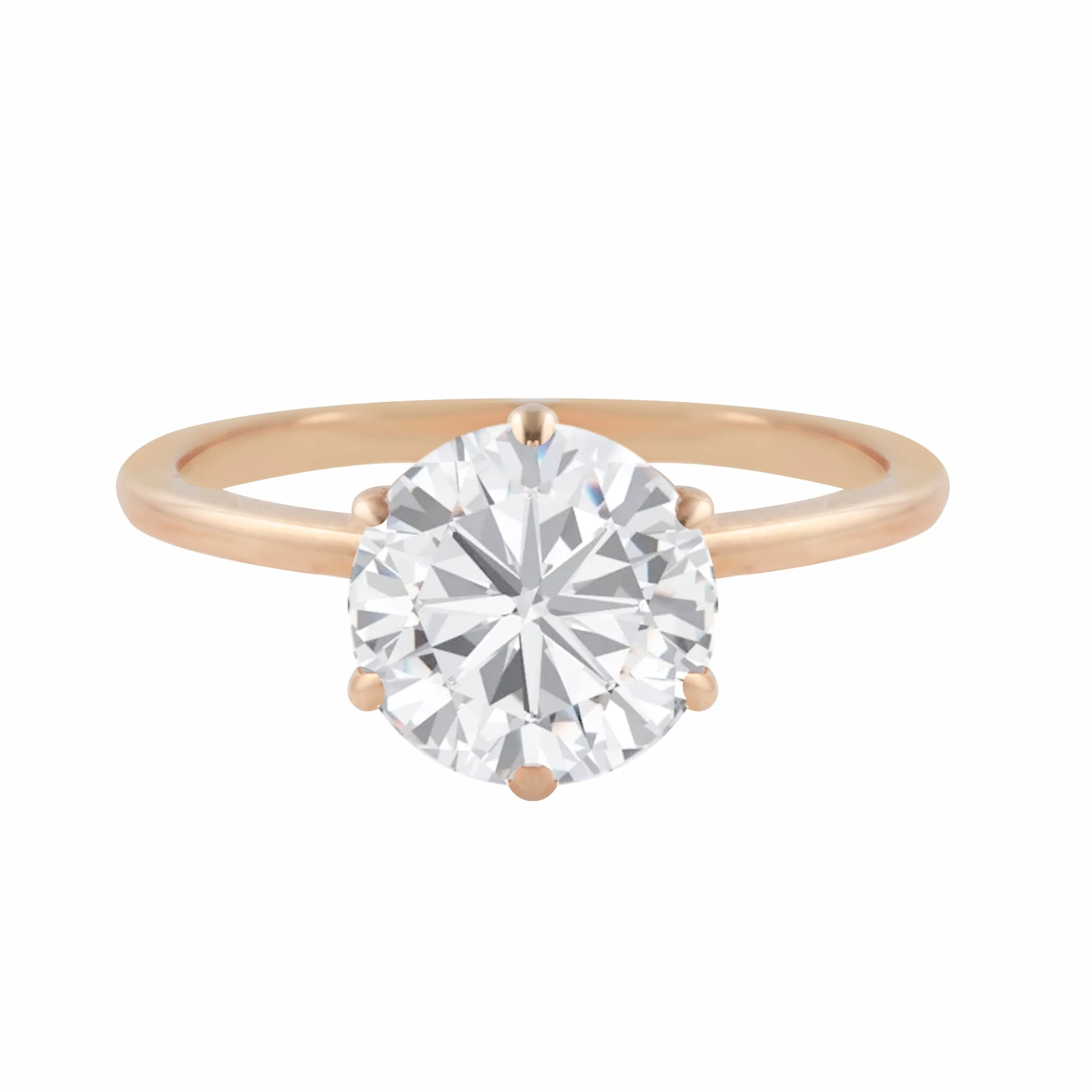 Round Diamond Six Prong Solitaire Engagement Ring