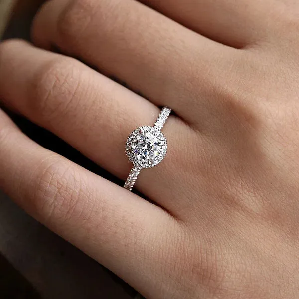 Round Halo Diamond Engagement Ring Mounting