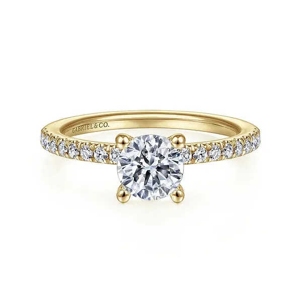 Round Hidden Halo Straight Diamond Engagement Ring Mounting