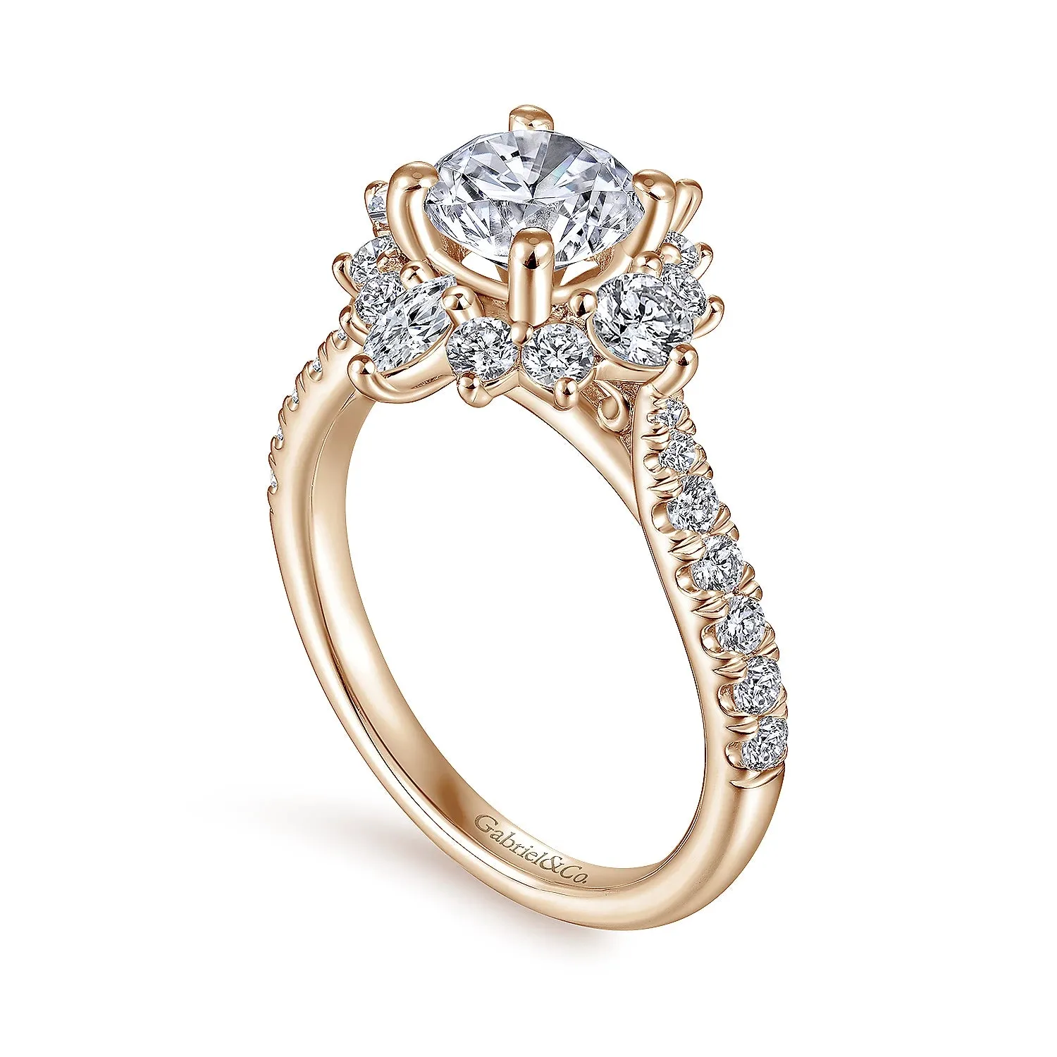 Round Unique Halo Diamond Engagement Ring Mounting