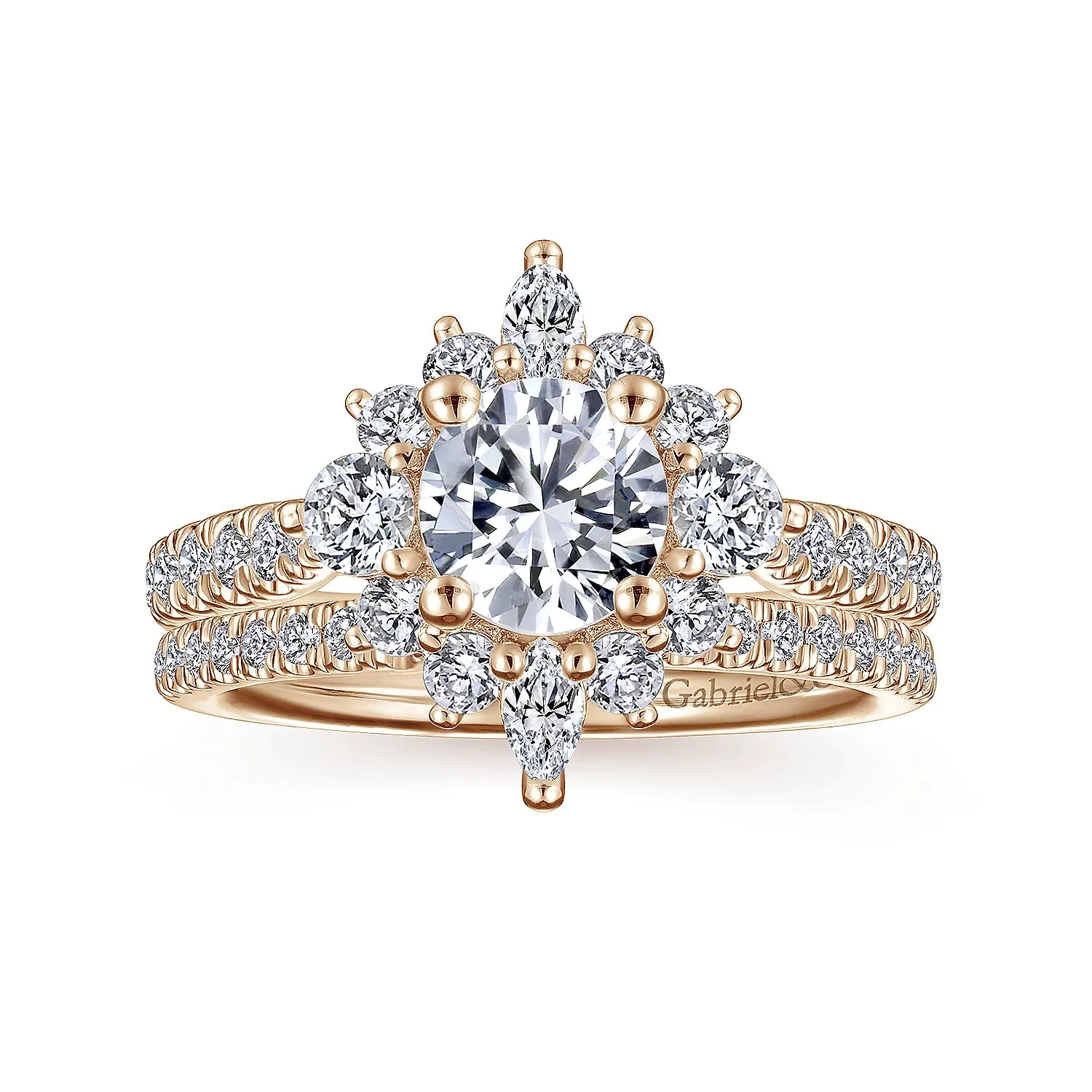 Round Unique Halo Diamond Engagement Ring Mounting