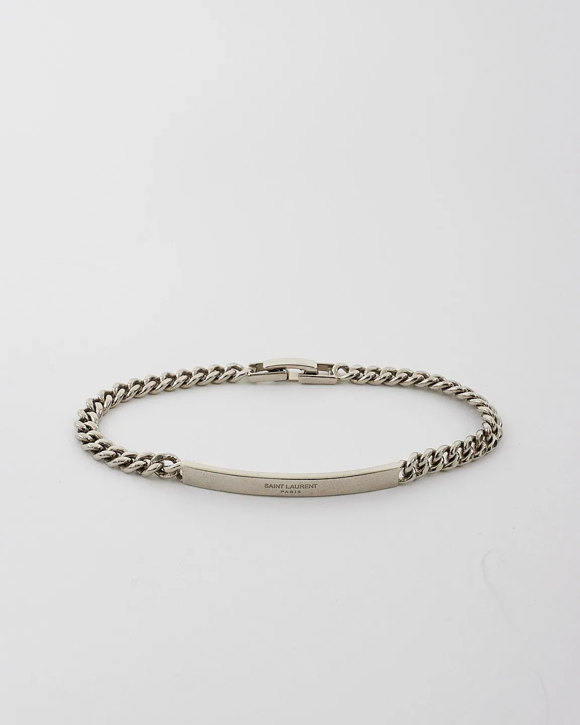 Saint Laurent Silver Metal Chain Bracelet
