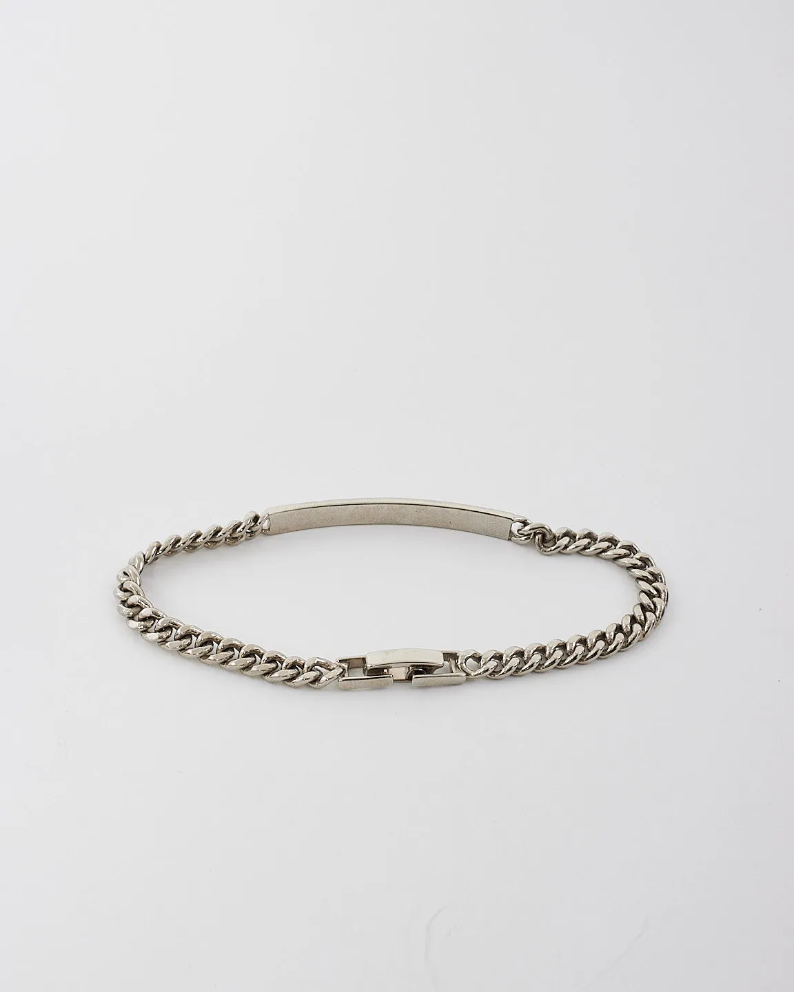 Saint Laurent Silver Metal Chain Bracelet