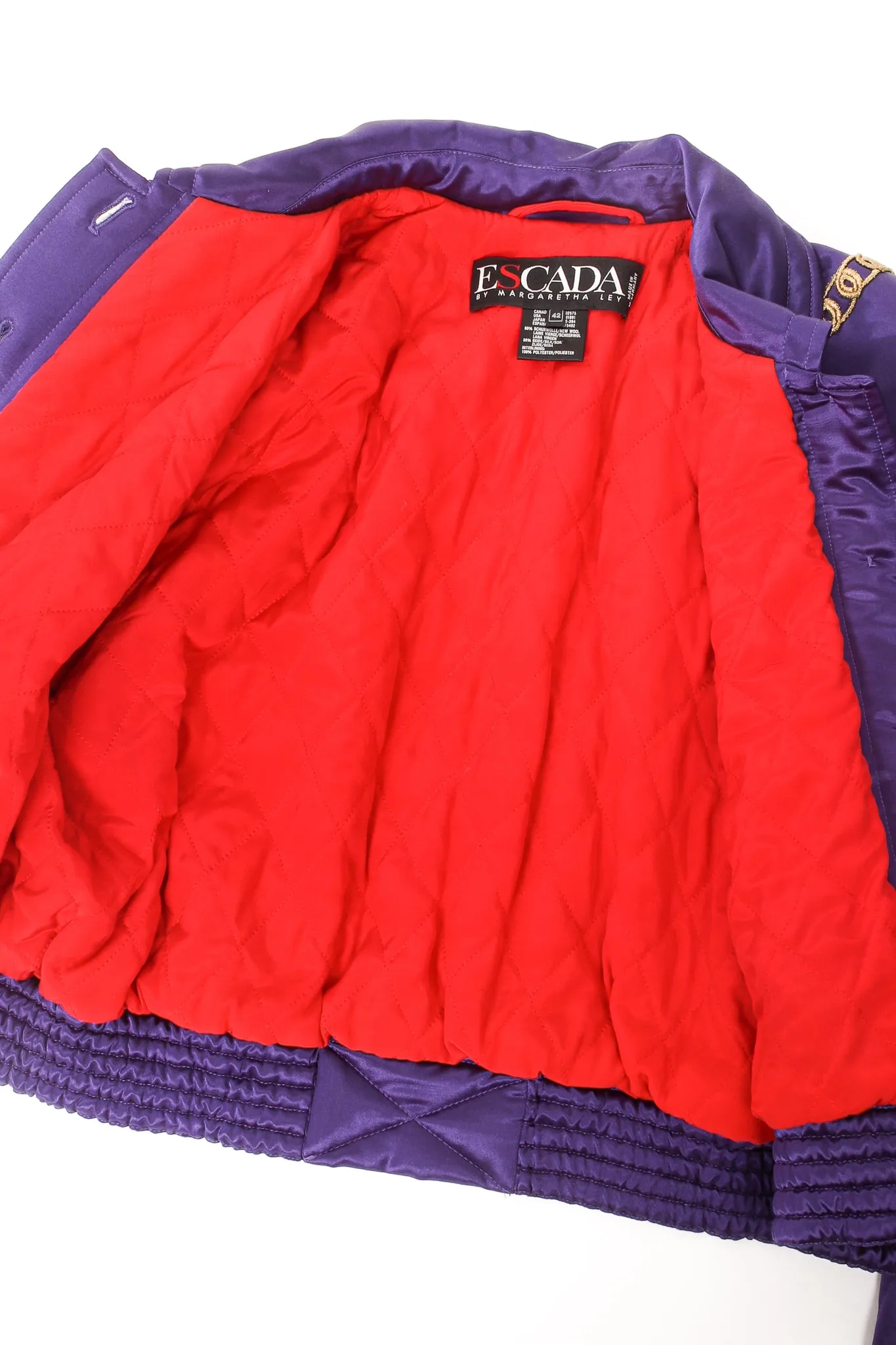 Satin Jeweled Brooch Bomber