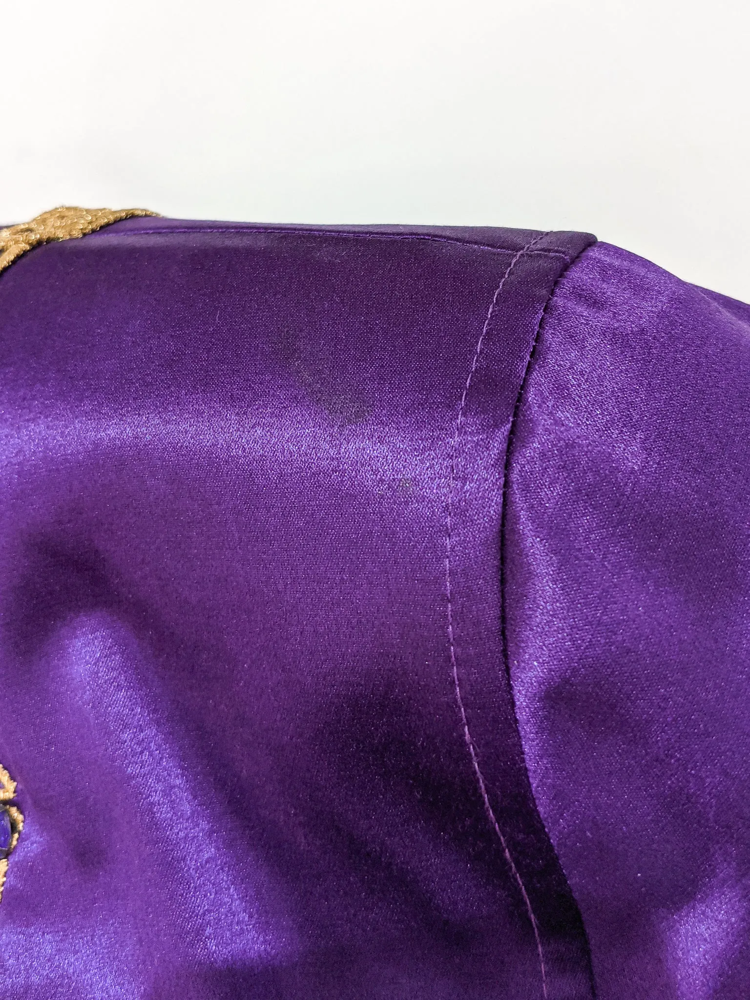 Satin Jeweled Brooch Bomber