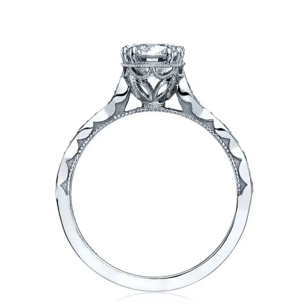 Sculpted Crescent Diamond Engagement Ring in 18k