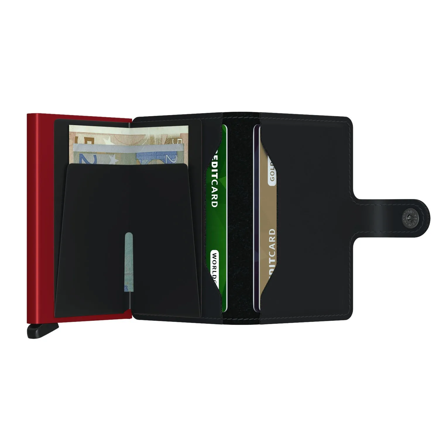 Secrid Miniwallet - Matte Black w/Red Stitch