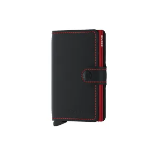 Secrid Miniwallet - Matte Black w/Red Stitch