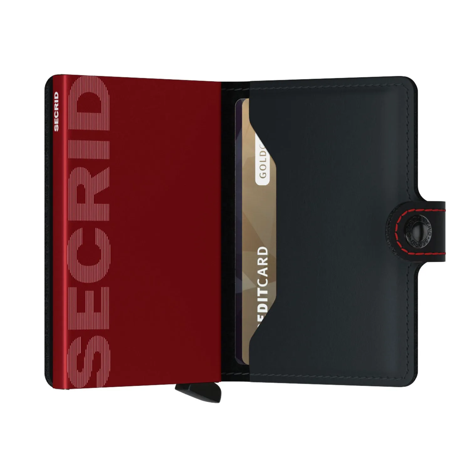 Secrid Miniwallet - Matte Black w/Red Stitch