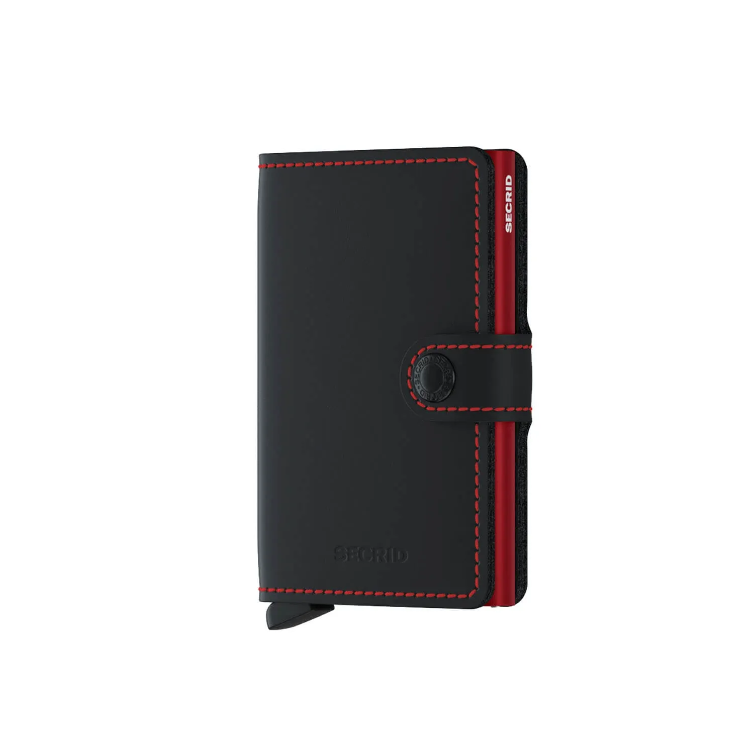 Secrid Miniwallet - Matte Black w/Red Stitch