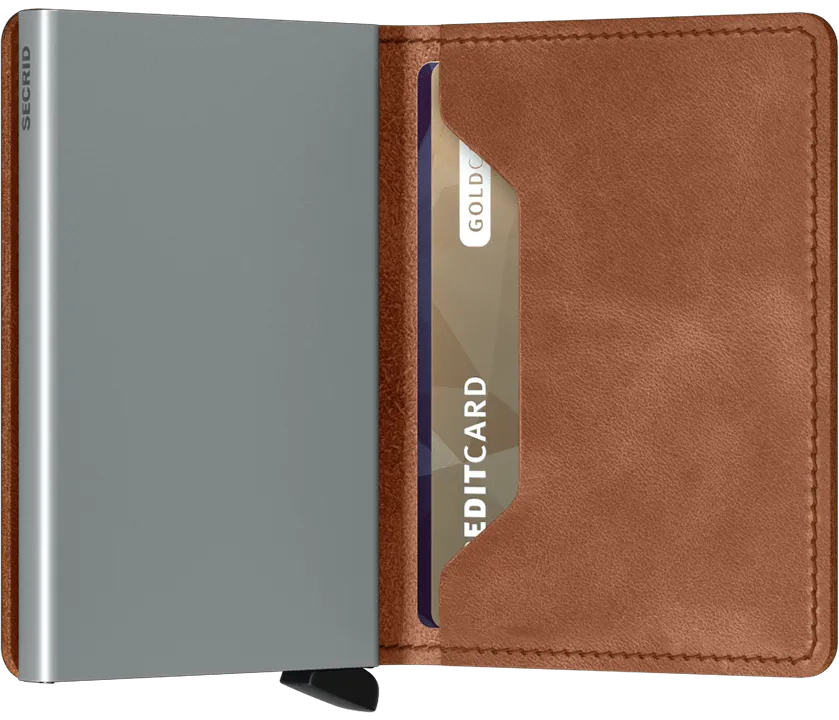 Secrid Slimwallet Vintage - Cognac-Silver