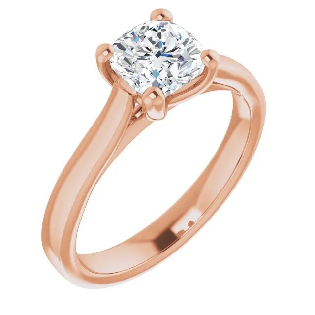 Serenity Cushion Diamond Solitaire Engagement Ring