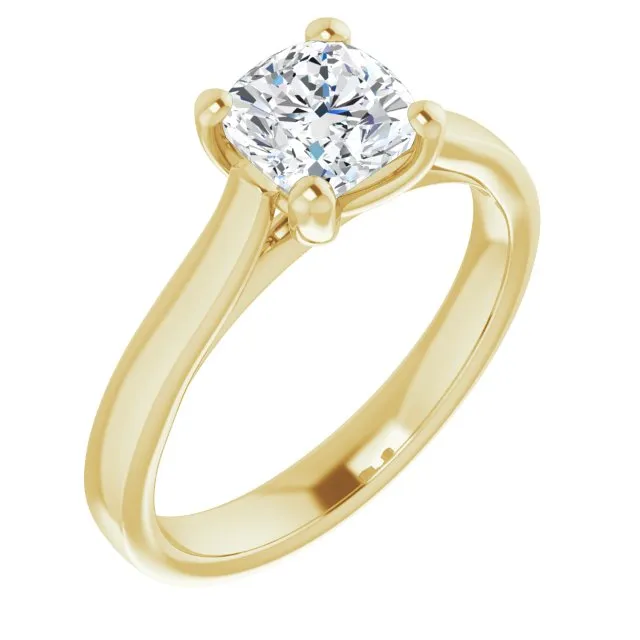 Serenity Cushion Diamond Solitaire Engagement Ring