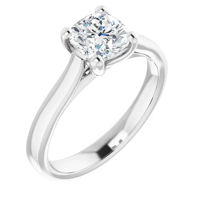 Serenity Cushion Diamond Solitaire Engagement Ring