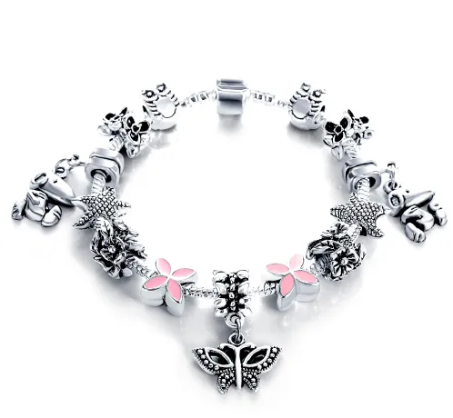 Silver Antique Charm Beads Bracelets