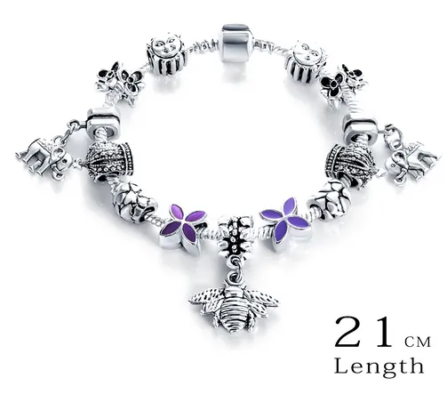Silver Antique Charm Beads Bracelets
