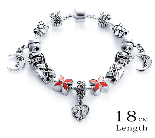 Silver Antique Charm Beads Bracelets