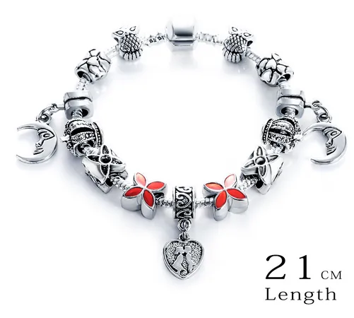 Silver Antique Charm Beads Bracelets