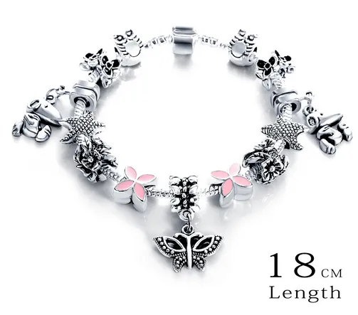 Silver Antique Charm Beads Bracelets