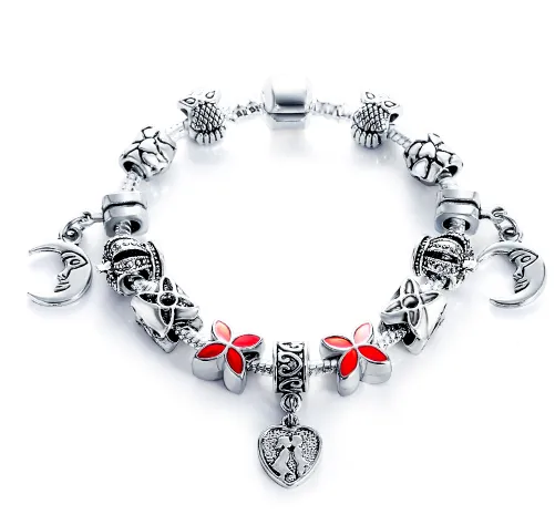 Silver Antique Charm Beads Bracelets
