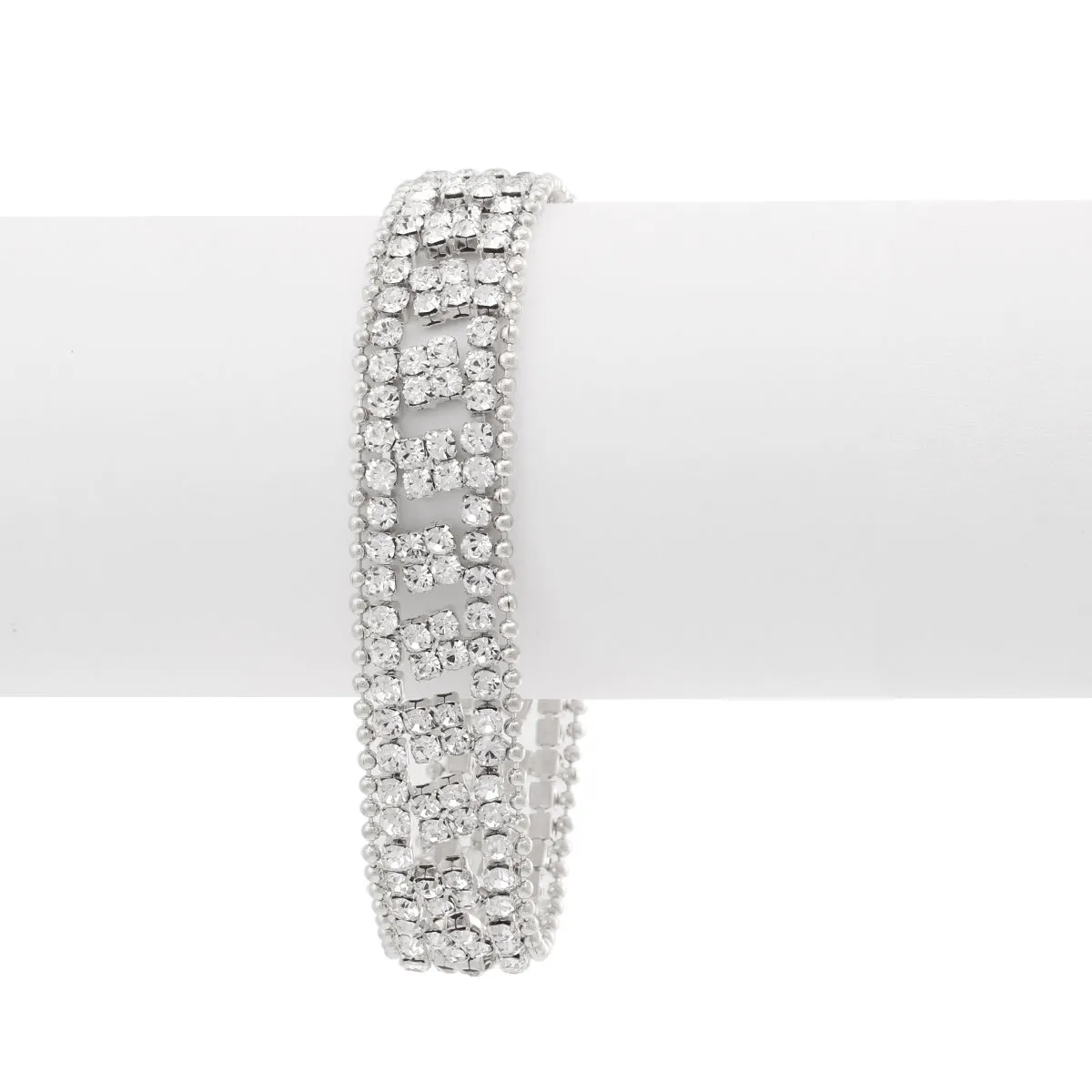 SILVER CRYSTAL  BRACELETS #SQ6023BR-S (BA9)