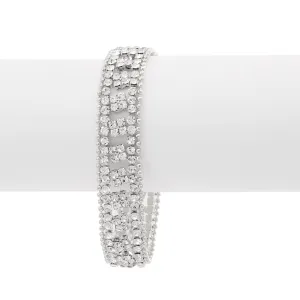SILVER CRYSTAL  BRACELETS #SQ6023BR-S (BA9)