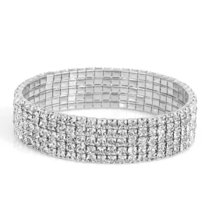 SILVER CRYSTAL STRETCH  BRACELETS #SQ5420S (AD6)