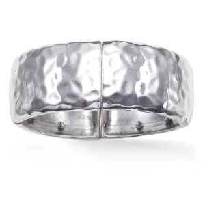 SILVER HAMMERED STRETCH  BRACELETS #295SV2101 (7F5)