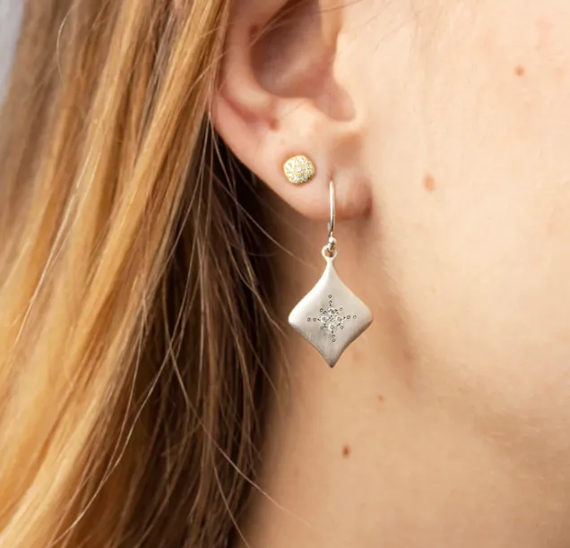 Silver Night Diamond Earrings