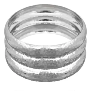 Silver Trio Metal Stacked Bracelets