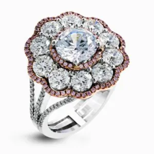 Simon G. 18k White Gold Diamond Engagement Ring