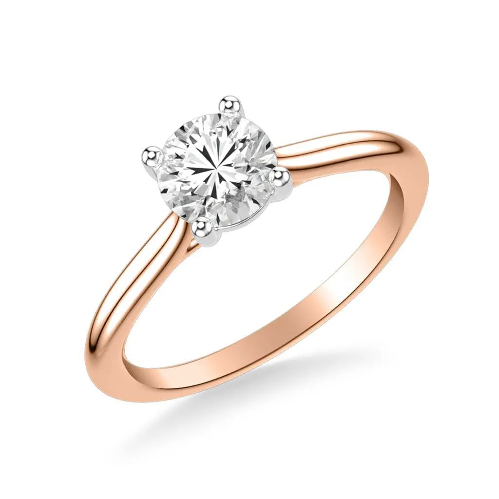 Sincerely, Springer's Rose Gold Round Solitaire Engagement Setting with White Gold Head