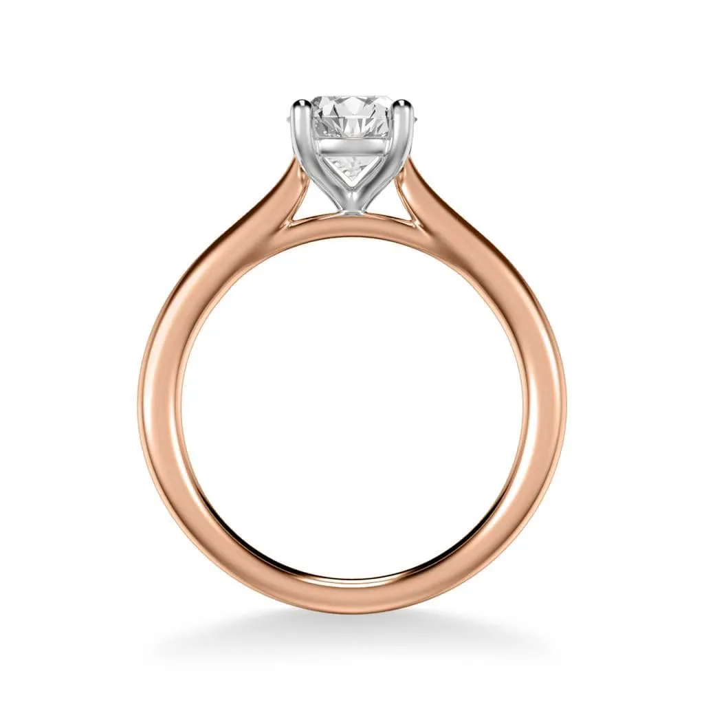 Sincerely, Springer's Rose Gold Round Solitaire Engagement Setting with White Gold Head