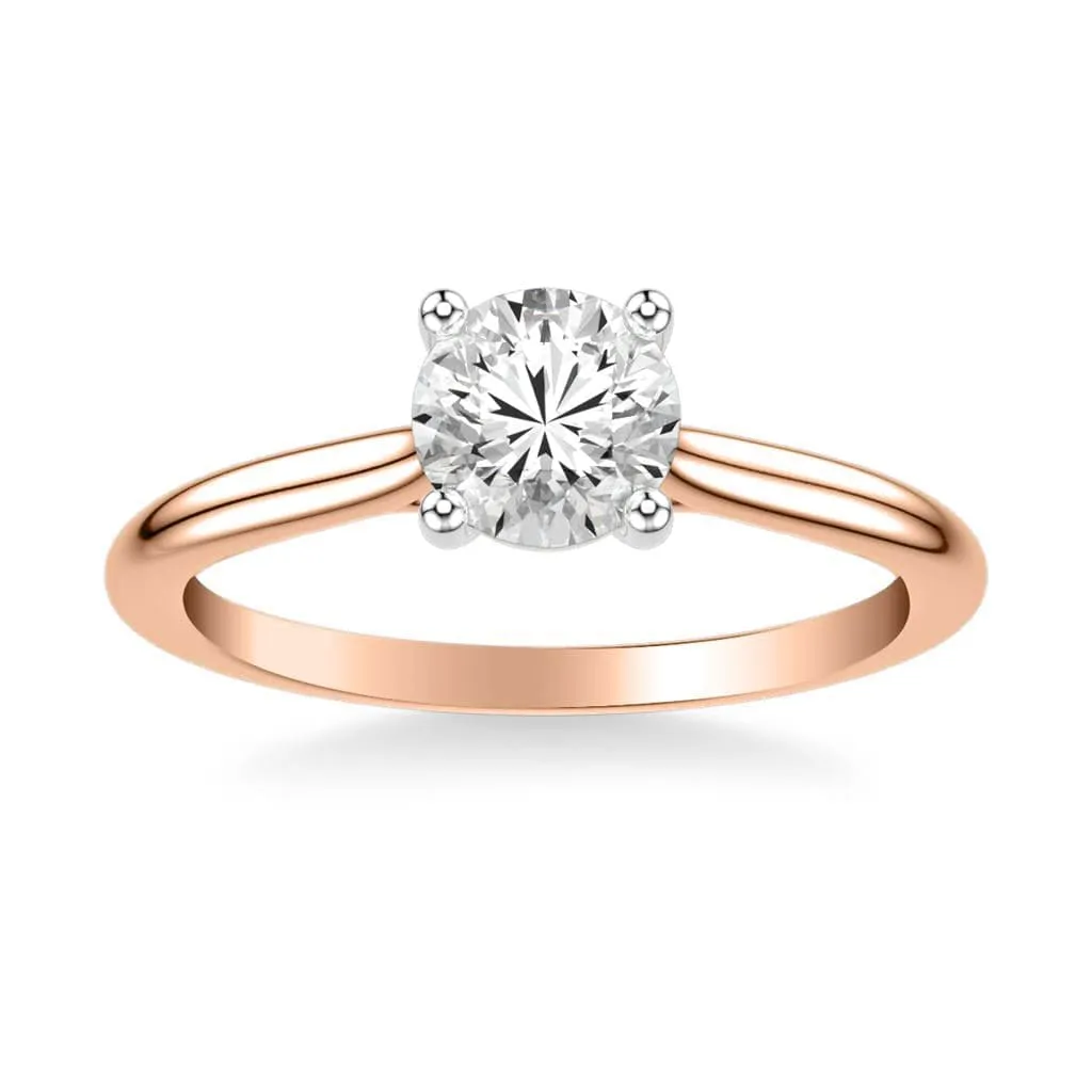 Sincerely, Springer's Rose Gold Round Solitaire Engagement Setting with White Gold Head