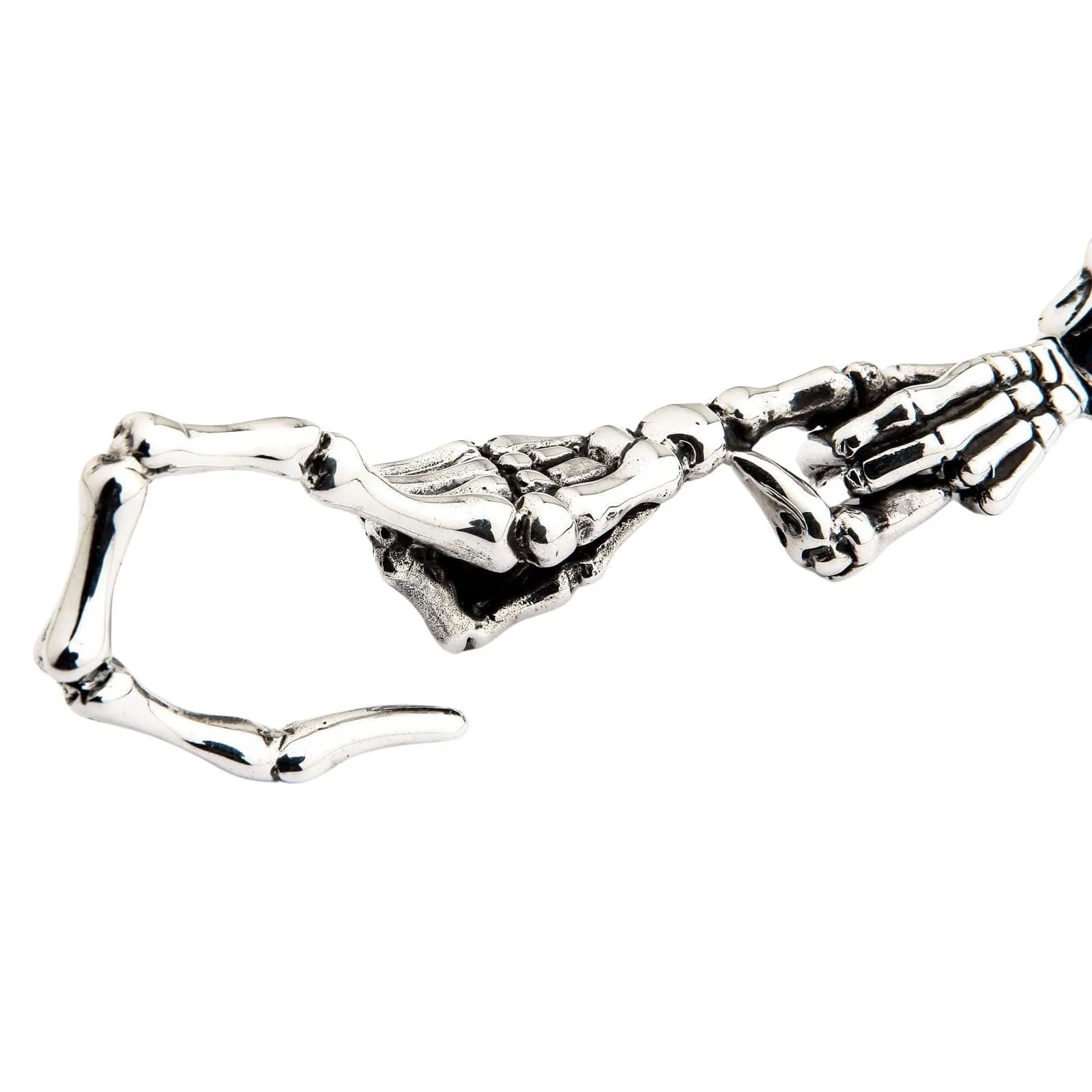 Skeleton Red Eye Skull Sterling Silver Keychain