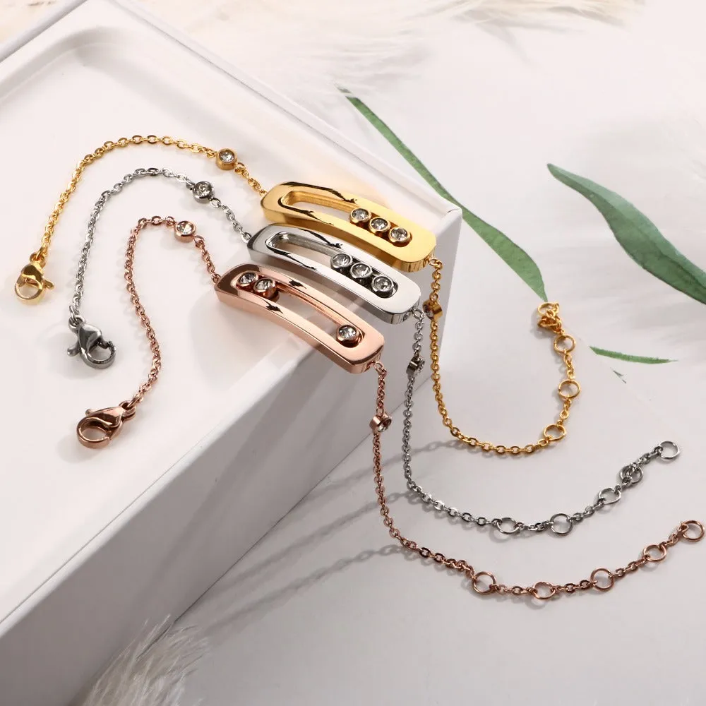 Sliding CZ Charming Bracelet