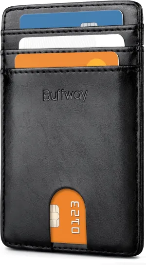 Slim Front Pocket Wallet for Men, RFID Blocking  Leather Credit Card Holder