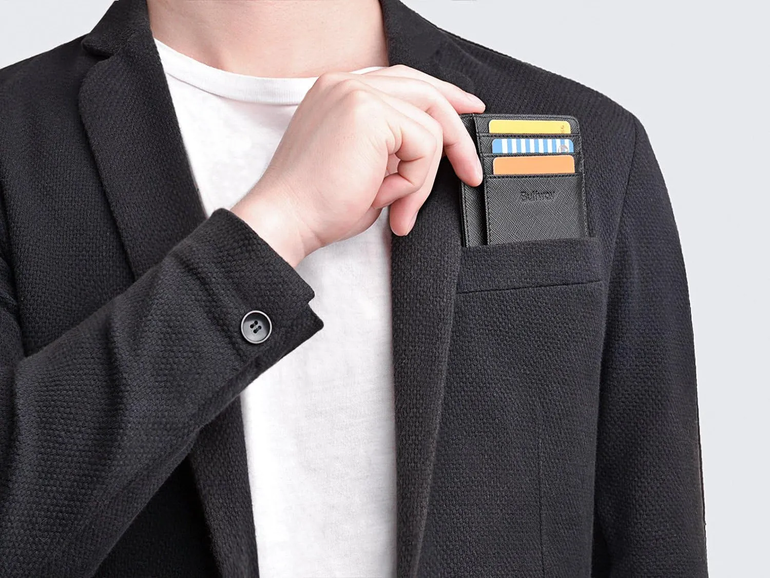 Slim Front Pocket Wallets RFID Blocking Leather Credit Cards Holder