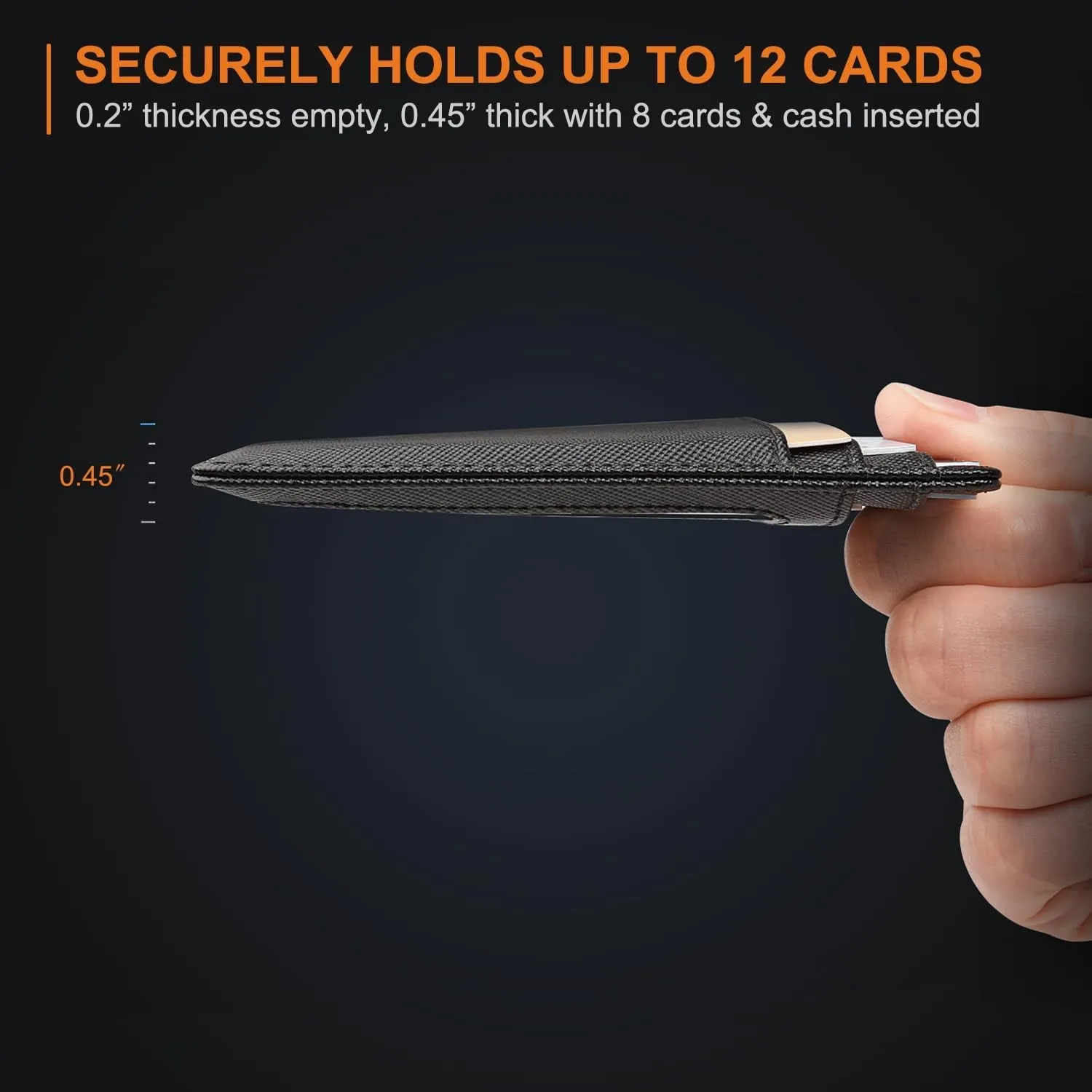 Slim Front Pocket Wallets RFID Blocking Leather Credit Cards Holder
