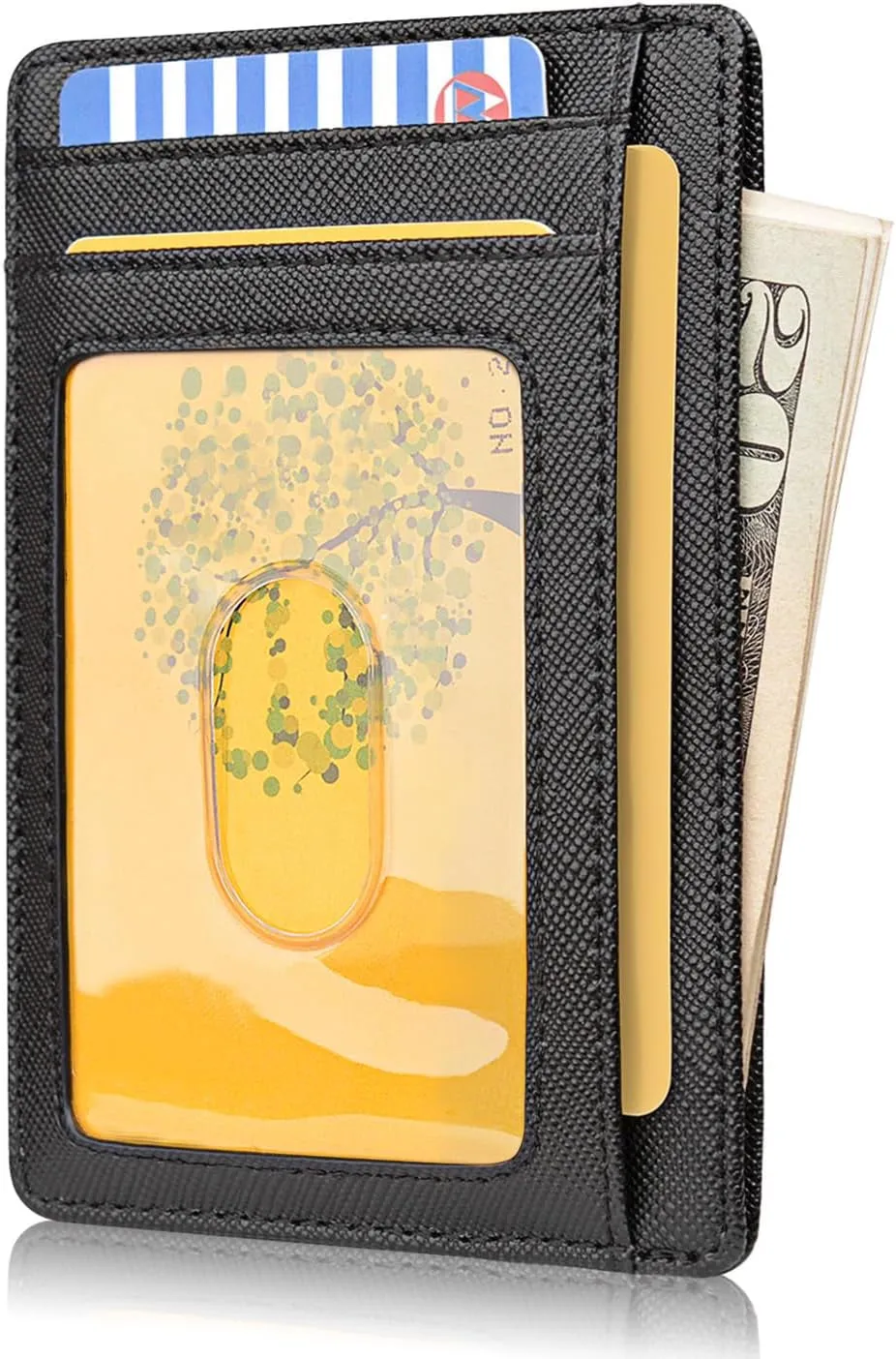 Slim Front Pocket Wallets RFID Blocking Leather Credit Cards Holder