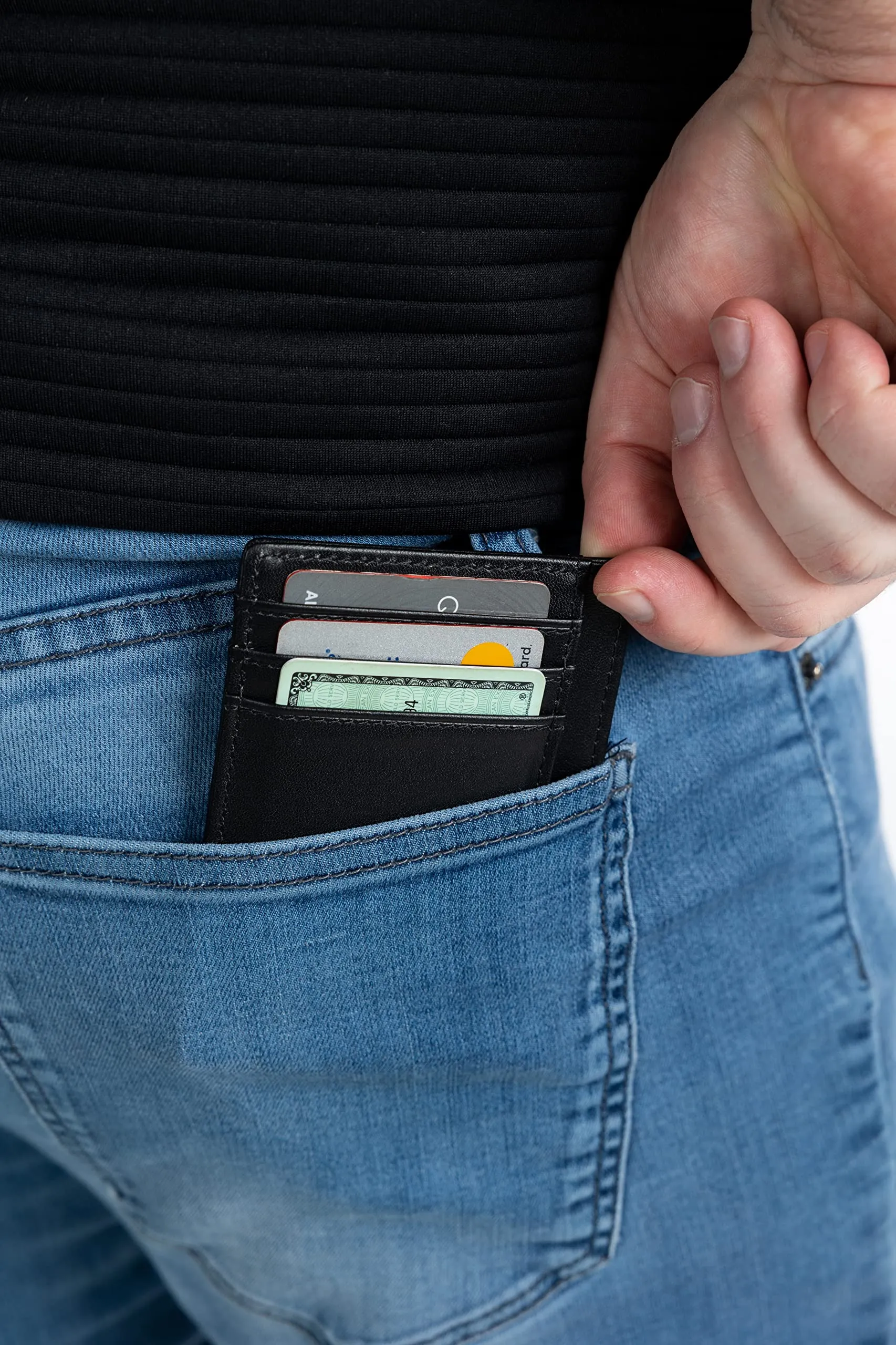 Slim Leather Card Holder by Funky Junque