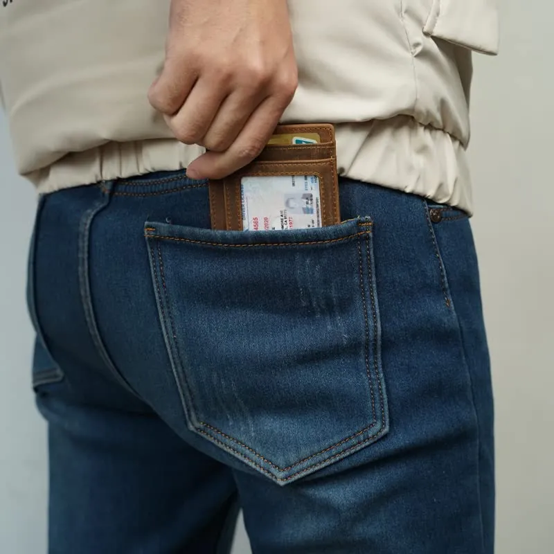 Slim Leather Card Holder by Funky Junque