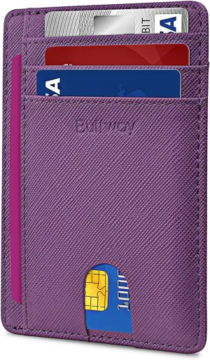 Slim Minimalist Front Pocket RFID Blocking Leather Wallets