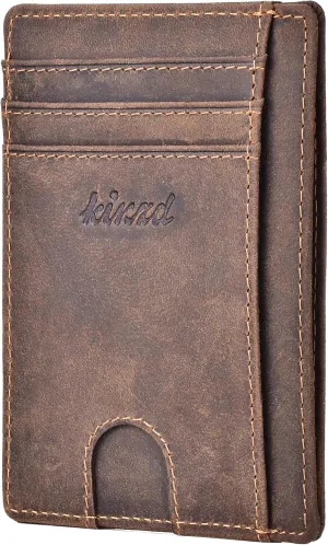 Slim Minimalist Wallet RFID Front Pocket Wallet Thin Credit Card Holder for Men Women