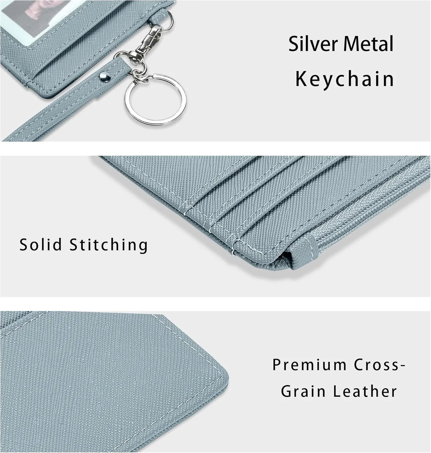 Slim RFID blocking Credit Card Holder, Wristlet Keychain Wallet With ID Window