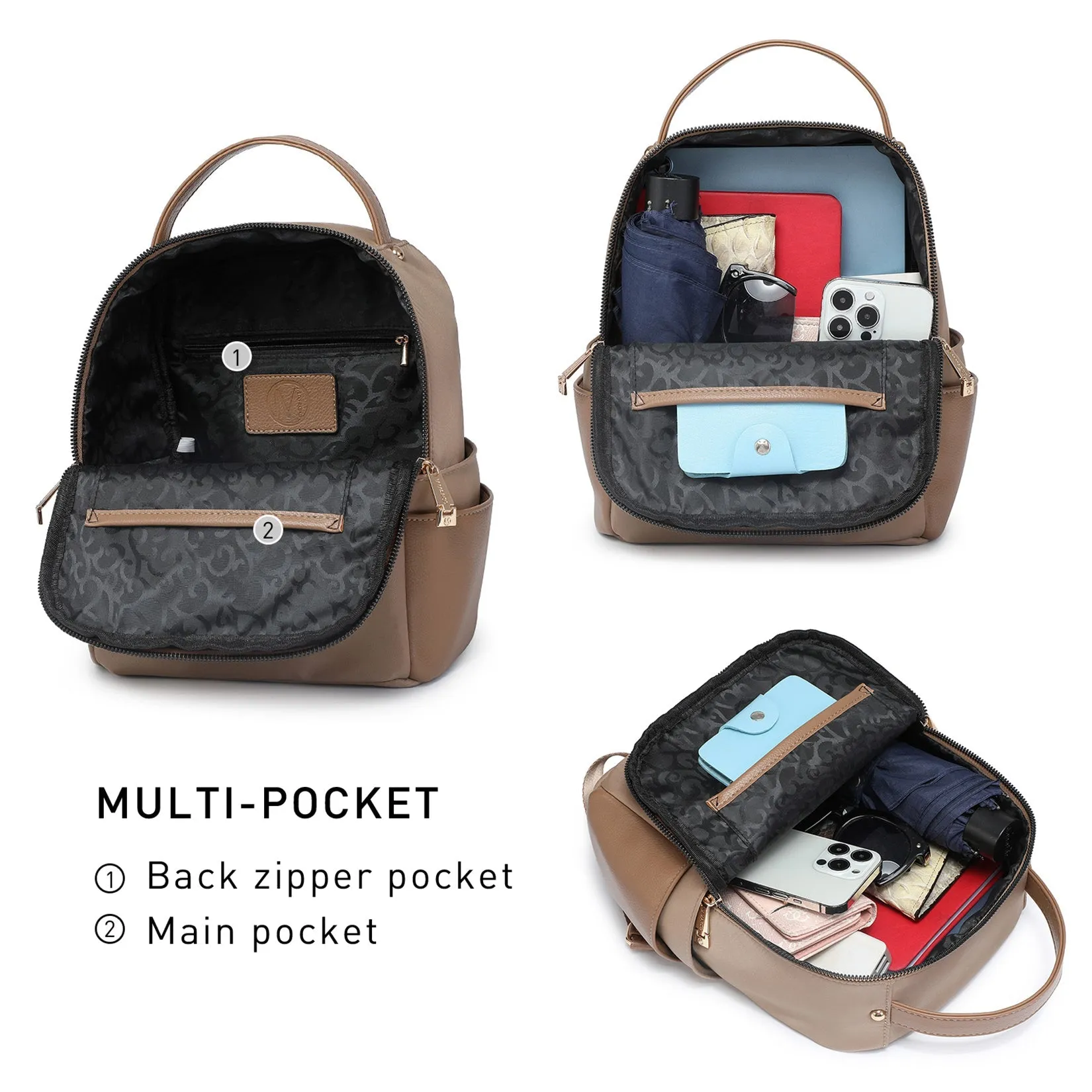Small Backpack Purse for Ladies Women Water Resistant Nylon Bag