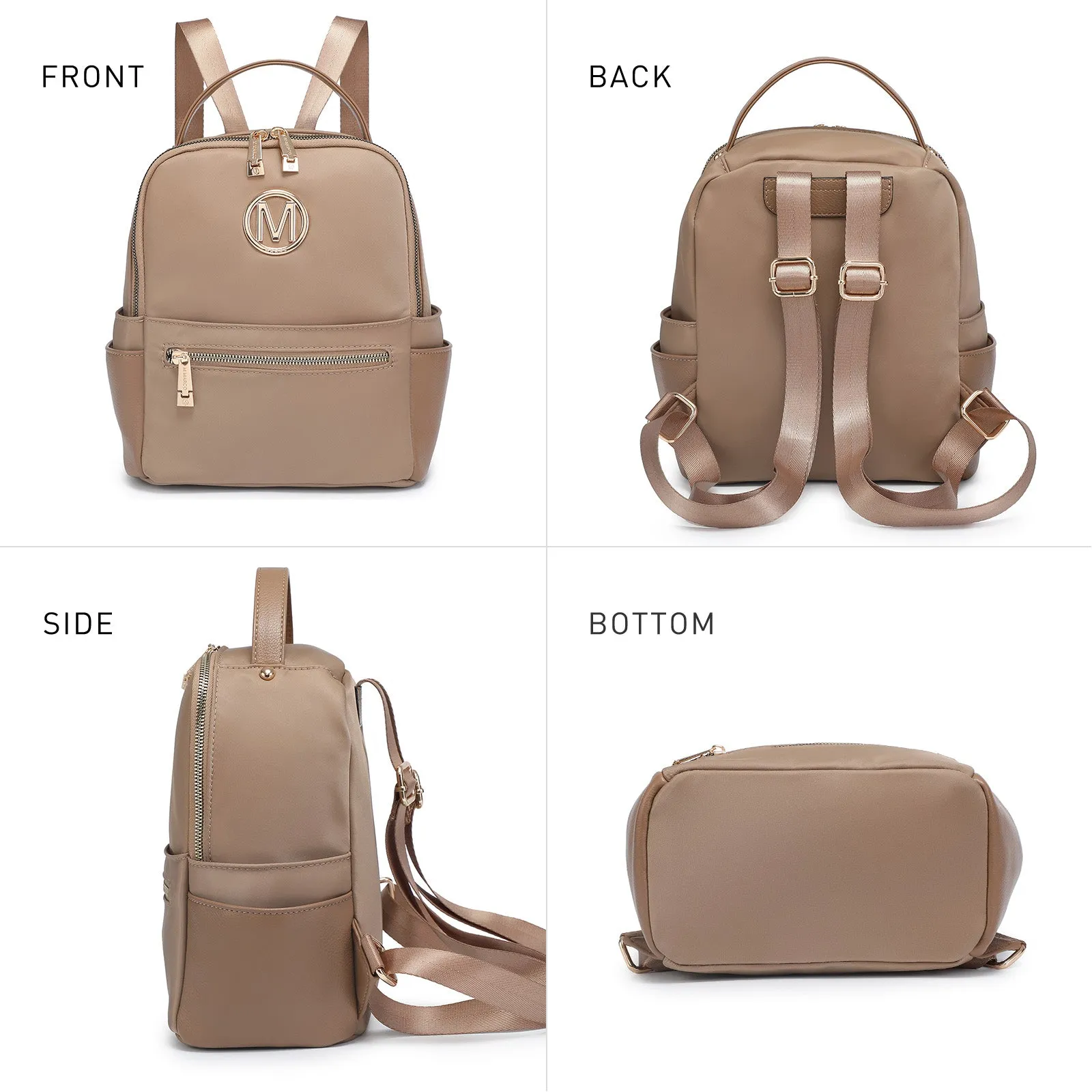 Small Backpack Purse for Ladies Women Water Resistant Nylon Bag