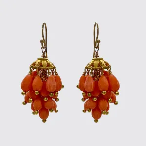 Small Coral Cluster Earrings