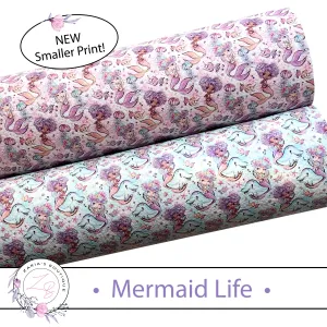SMALL PRINT Custom Mermaid Life Floral Vegan Faux Leather Designer Multi-Packs & Single Sheets