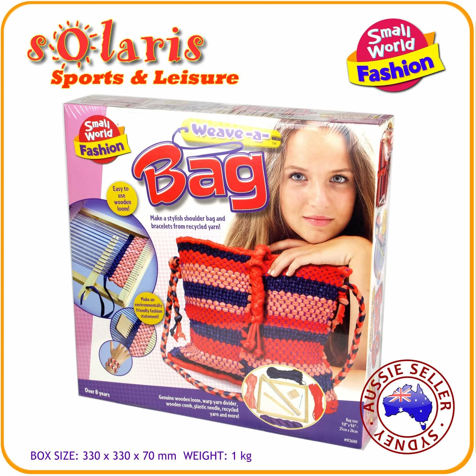 Small World Fashion Toys Weave-A-Bag DIY Handbag Weaving with Loom and Yarn